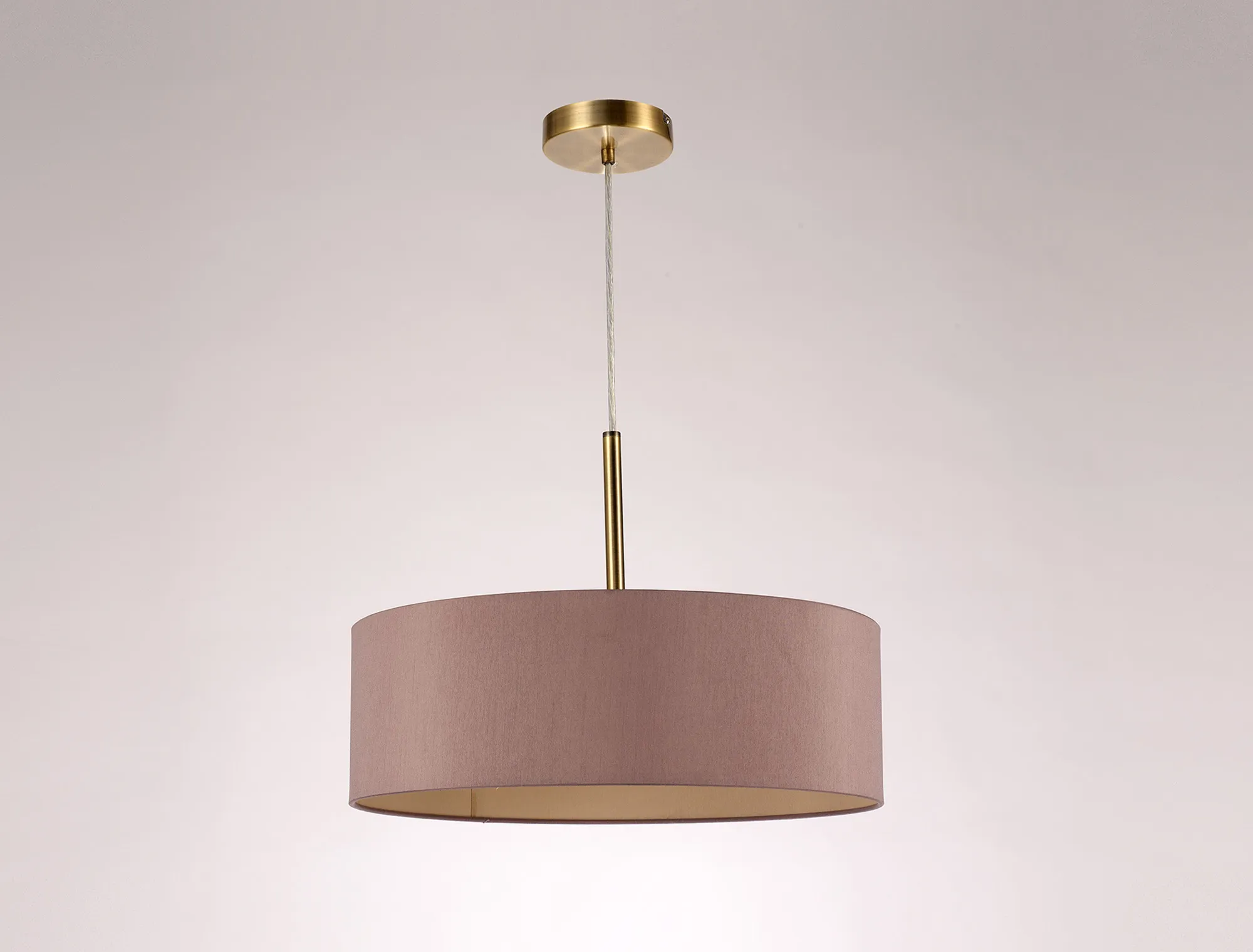 Baymont 45cm 3 Light Pendant Antique Brass, Taupe/Halo Gold DK0706  Deco Baymont AB TA